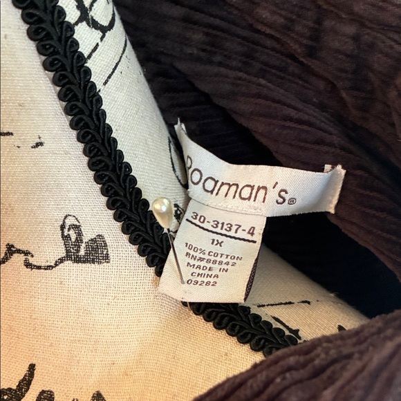 Roaman's Dark Brown Corduroy Jacket - Picture 2 of 4